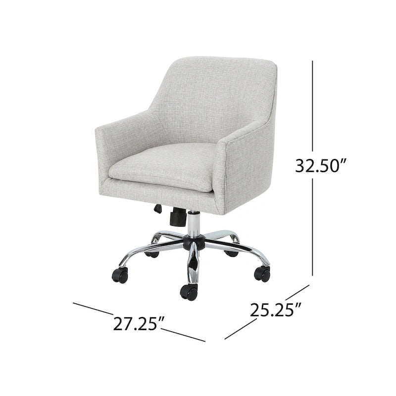 Johnson Mid Century Modern Fabric Home Office Chair with Chrome Base by Christopher Knight Home - N/A