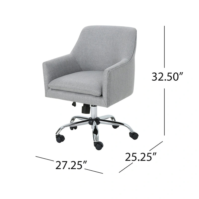 Johnson Mid Century Modern Fabric Home Office Chair with Chrome Base by Christopher Knight Home - N/A