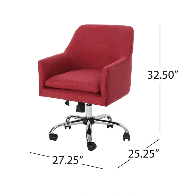 Johnson Mid Century Modern Fabric Home Office Chair with Chrome Base by Christopher Knight Home - N/A