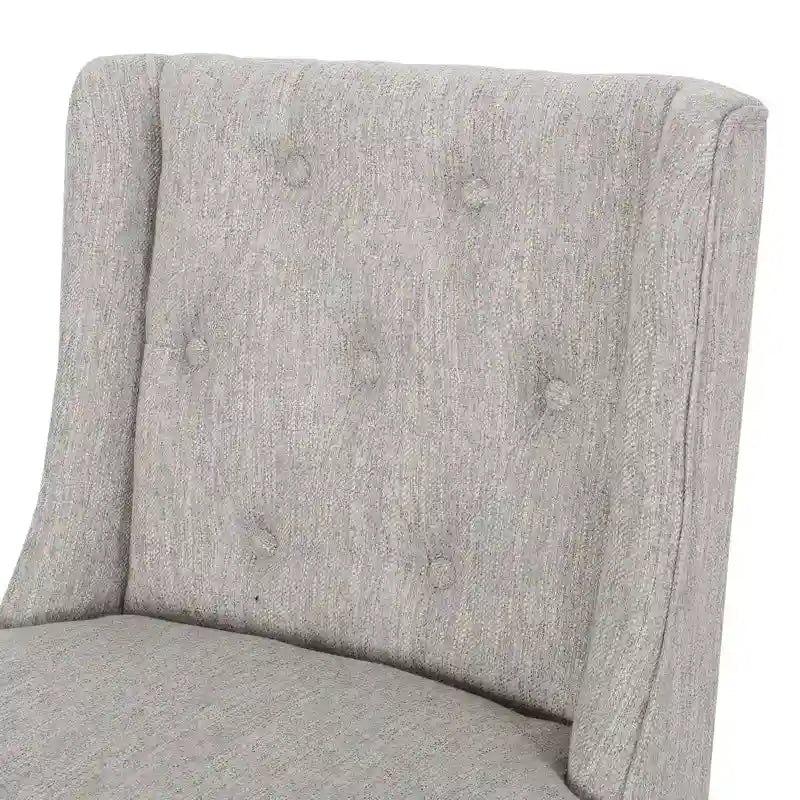 Lansglen Button Tufted Fabric Wingback Bar Stool (Set of 2) by Christopher Knight Home