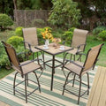 MAISON ARTS 3/5-Piece Patio Swivel High Back Bar Stools Set