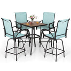 MAISON ARTS 3/5-Piece Patio Swivel High Back Bar Stools Set