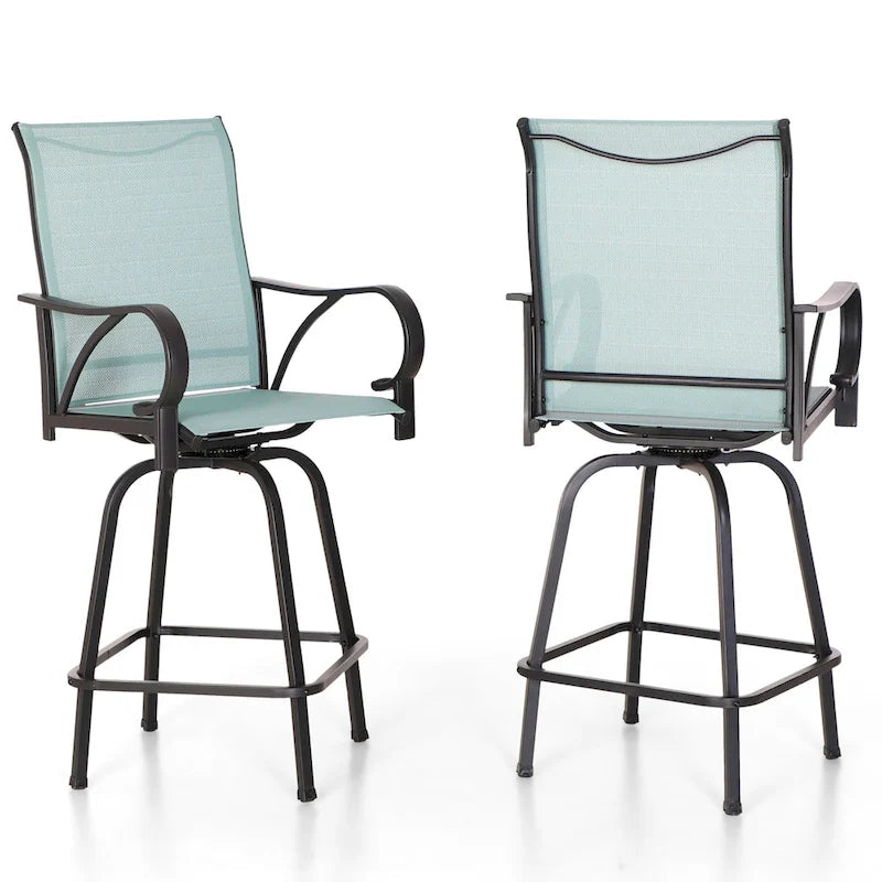 MAISON ARTS 3/5-Piece Patio Swivel High Back Bar Stools Set
