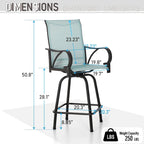 MAISON ARTS 3/5-Piece Patio Swivel High Back Bar Stools Set