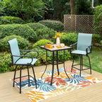 MAISON ARTS 3/5-Piece Patio Swivel High Back Bar Stools Set
