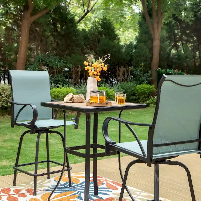 MAISON ARTS 3/5-Piece Patio Swivel High Back Bar Stools Set