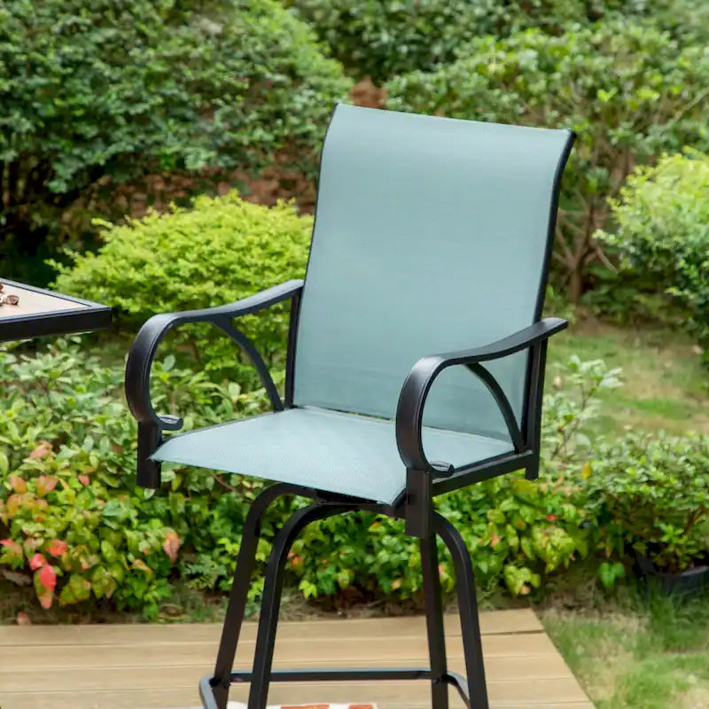 MAISON ARTS 3/5-Piece Patio Swivel High Back Bar Stools Set