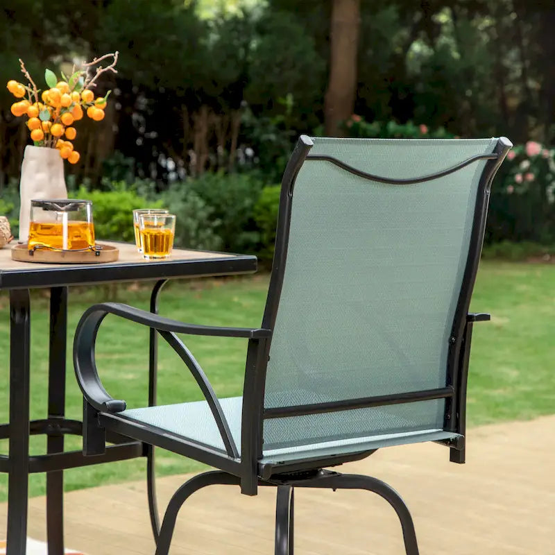 MAISON ARTS 3/5-Piece Patio Swivel High Back Bar Stools Set