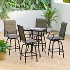 MAISON ARTS 3/5-Piece Patio Swivel High Back Bar Stools Set