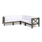 Brava Outdoor 5-Seat Acacia Wood Sofa Set by Christopher Knight Home