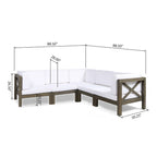 Brava Outdoor 5-Seat Acacia Wood Sofa Set by Christopher Knight Home