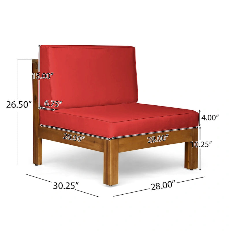 Brava Outdoor 5-Seat Acacia Wood Sofa Set by Christopher Knight Home