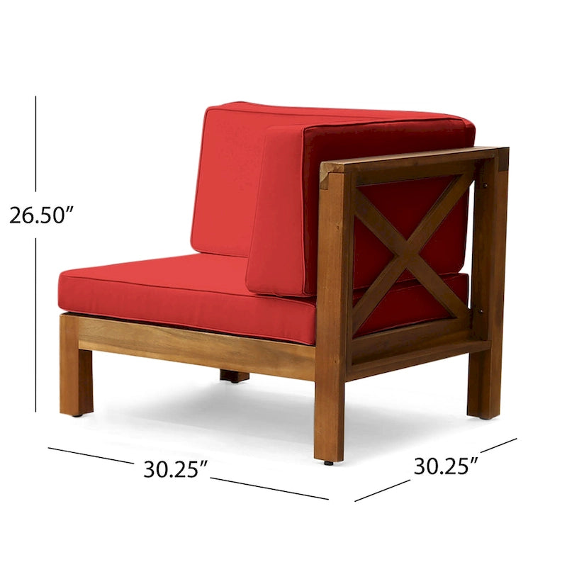 Brava Outdoor 5-Seat Acacia Wood Sofa Set by Christopher Knight Home