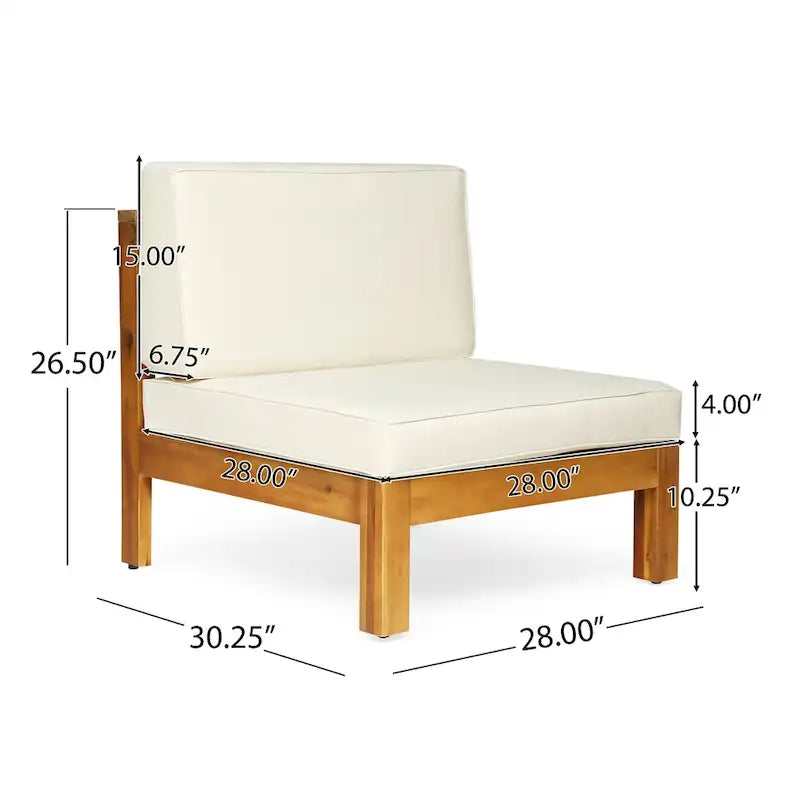 Brava Outdoor 5-Seat Acacia Wood Sofa Set by Christopher Knight Home