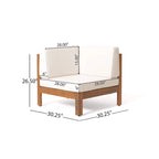 Brava Outdoor 5-Seat Acacia Wood Sofa Set by Christopher Knight Home