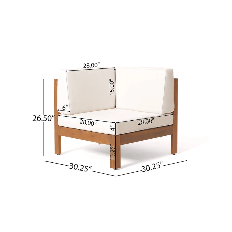 Brava Outdoor 5-Seat Acacia Wood Sofa Set by Christopher Knight Home