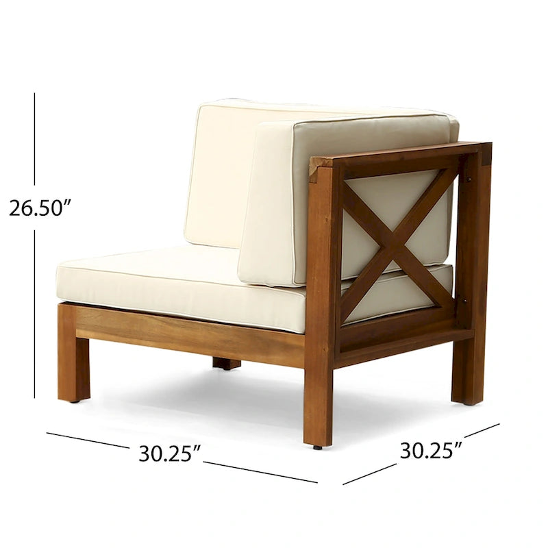 Brava Outdoor 5-Seat Acacia Wood Sofa Set by Christopher Knight Home