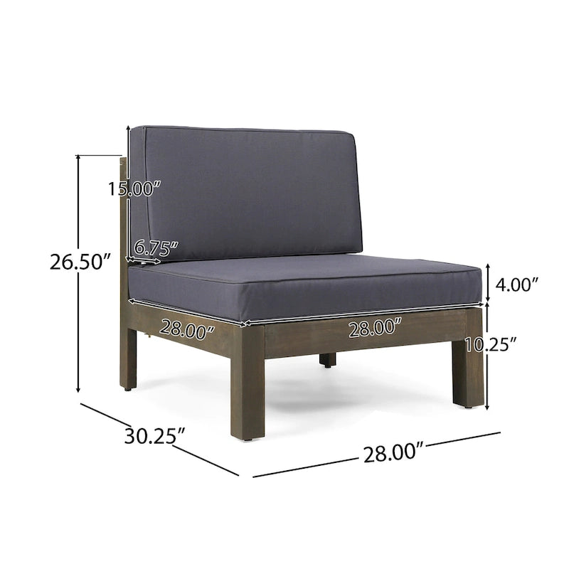 Brava Outdoor 5-Seat Acacia Wood Sofa Set by Christopher Knight Home