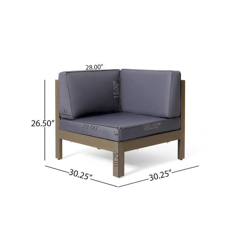 Brava Outdoor 5-Seat Acacia Wood Sofa Set by Christopher Knight Home