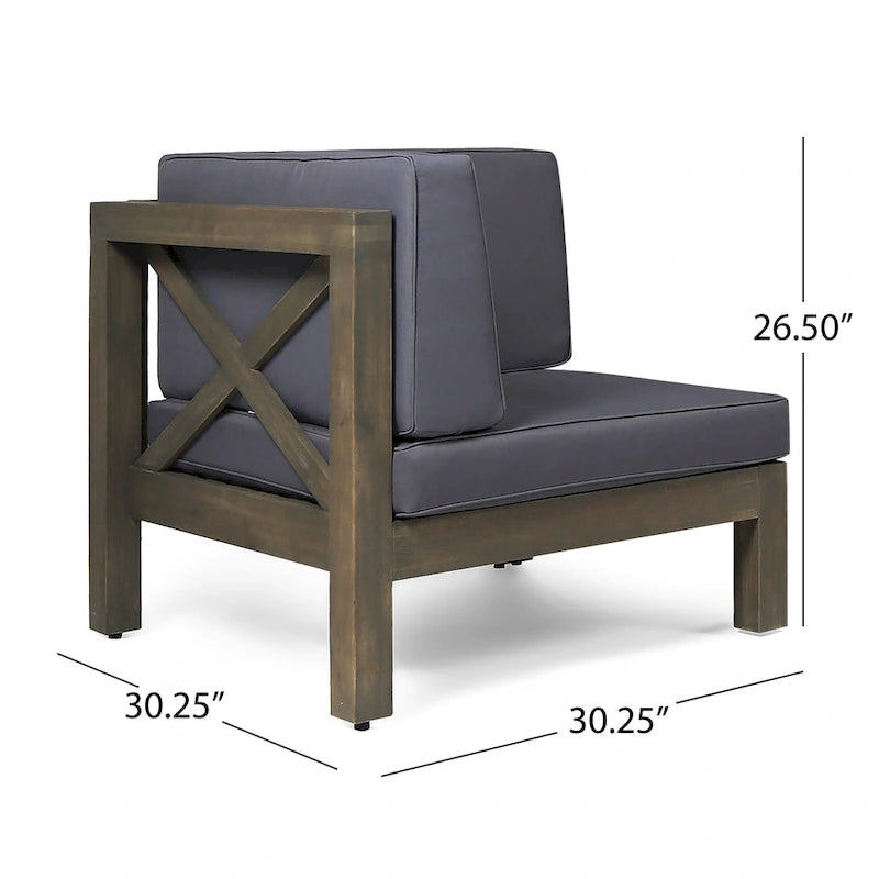 Brava Outdoor 5-Seat Acacia Wood Sofa Set by Christopher Knight Home