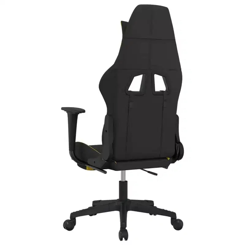 vidaXL Sedia da gaming con poggiapiedi, nera e gialla, in tessuto
