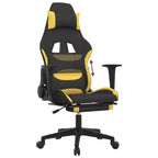 vidaXL Sedia da gaming con poggiapiedi, nera e gialla, in tessuto