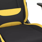 vidaXL Sedia da gaming con poggiapiedi, nera e gialla, in tessuto