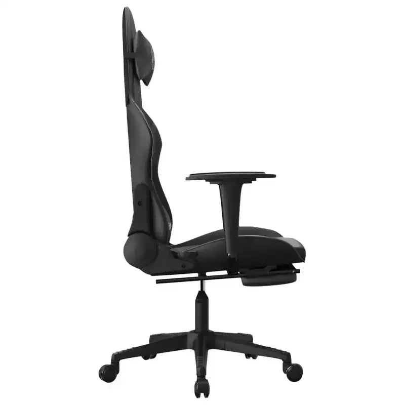 vidaXL Sedia da gaming massaggiante con poggiapiedi, nera, in similpelle