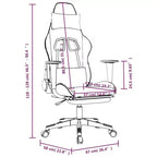 vidaXL Massage Gaming Chair with Footrest, Black&Green, Faux Leather