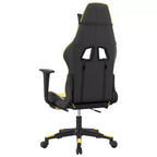 vidaXL Sedia da gaming con poggiapiedi, nera e oro, in similpelle