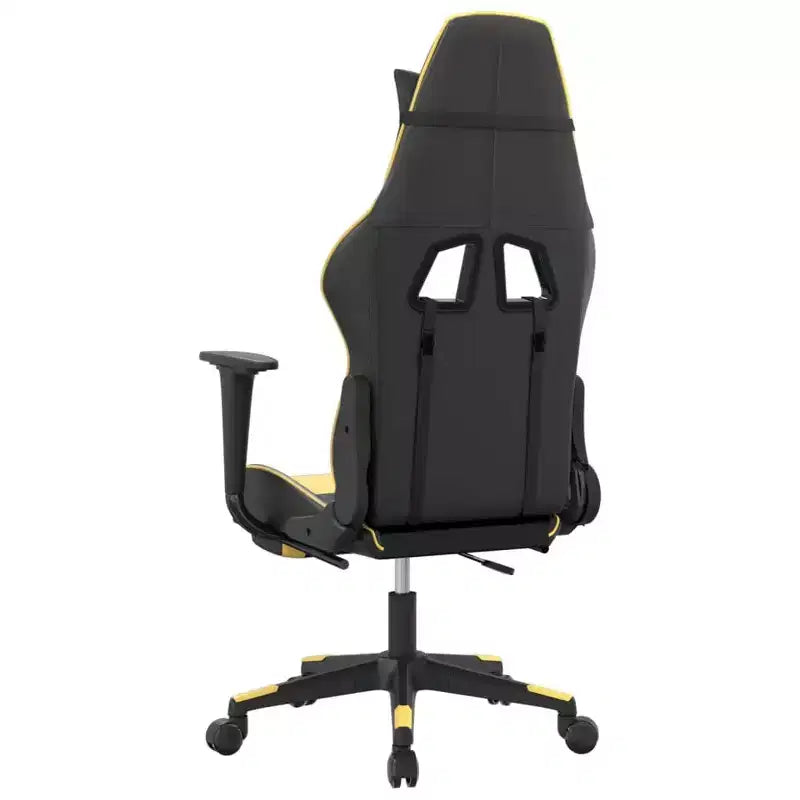 vidaXL Sedia da gaming con poggiapiedi, nera e oro, in similpelle