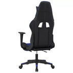 vidaXL Sedia da Gaming con Poggiapiedi, Nera e Blu, in Similpelle