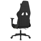 vidaXL Sedia da Gaming con Poggiapiedi, Nera e Verde Chiaro, in Tessuto