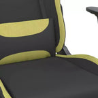vidaXL Sedia da Gaming con Poggiapiedi, Nera e Verde Chiaro, in Tessuto