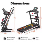 Tapis Roulant Elettrico Multifunzione Ksports, Set da Allenamento Cardio e Forza per Palestra Domestica con Tappetino per Addominali, Cinghia per Sit-Up e Inclinazione Regolabile