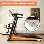 Tapis Roulant Elettrico Multifunzione Ksports, Set da Allenamento Cardio e Forza per Palestra Domestica con Tappetino per Addominali, Cinghia per Sit-Up e Inclinazione Regolabile