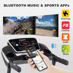 Tapis Roulant Elettrico Multifunzione Ksports, Set da Allenamento Cardio e Forza per Palestra Domestica con Tappetino per Addominali, Cinghia per Sit-Up e Inclinazione Regolabile