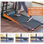 Tapis Roulant Elettrico Multifunzione Ksports, Set da Allenamento Cardio e Forza per Palestra Domestica con Tappetino per Addominali, Cinghia per Sit-Up e Inclinazione Regolabile