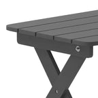Flash Furniture Monterey Commercial Grade 3-Piece Indoor/Outdoor Adirondack Set with 2 Adjustable HDPE Loungers with Cup Holders and Folding Side Table