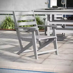 Set da pranzo Adirondack Emma e Oliver 7 pz con tavolo rettangolare 72" da interni/esterni in HDPE riciclato e 6 sedie con portabicchieri