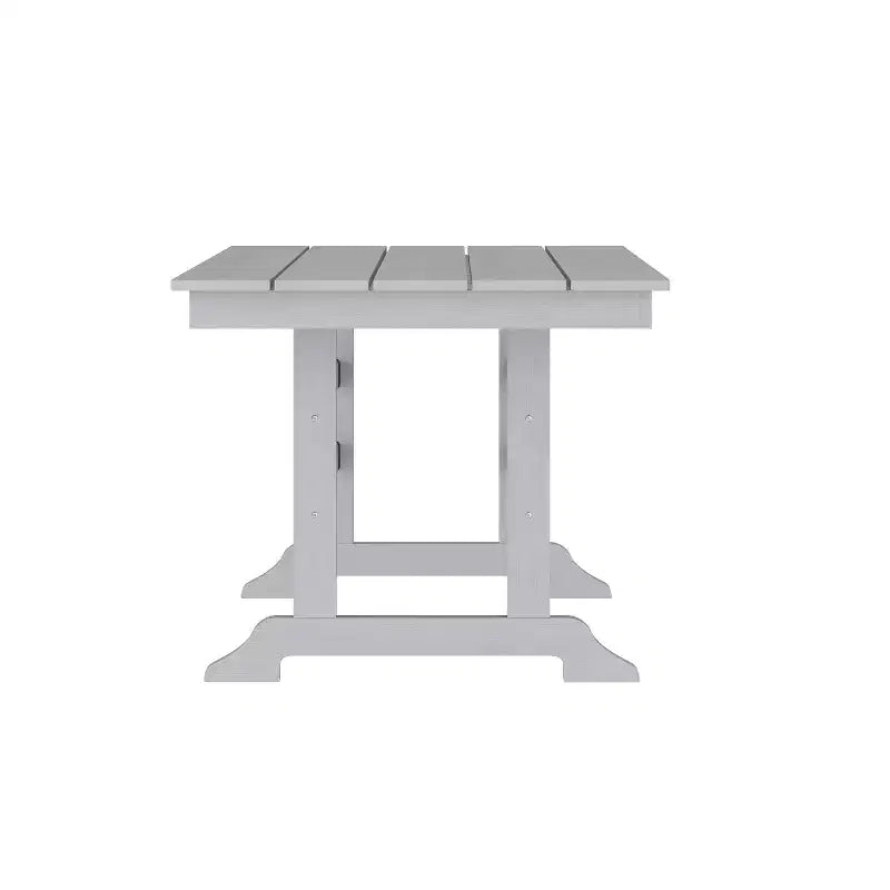 Flash Furniture Tolleson Commercial 7 Piece Adirondack Dining Set with 72 Rectangle Indoor/Outdoor Recycled HDPE Table and 6 Chairs with Cupholders