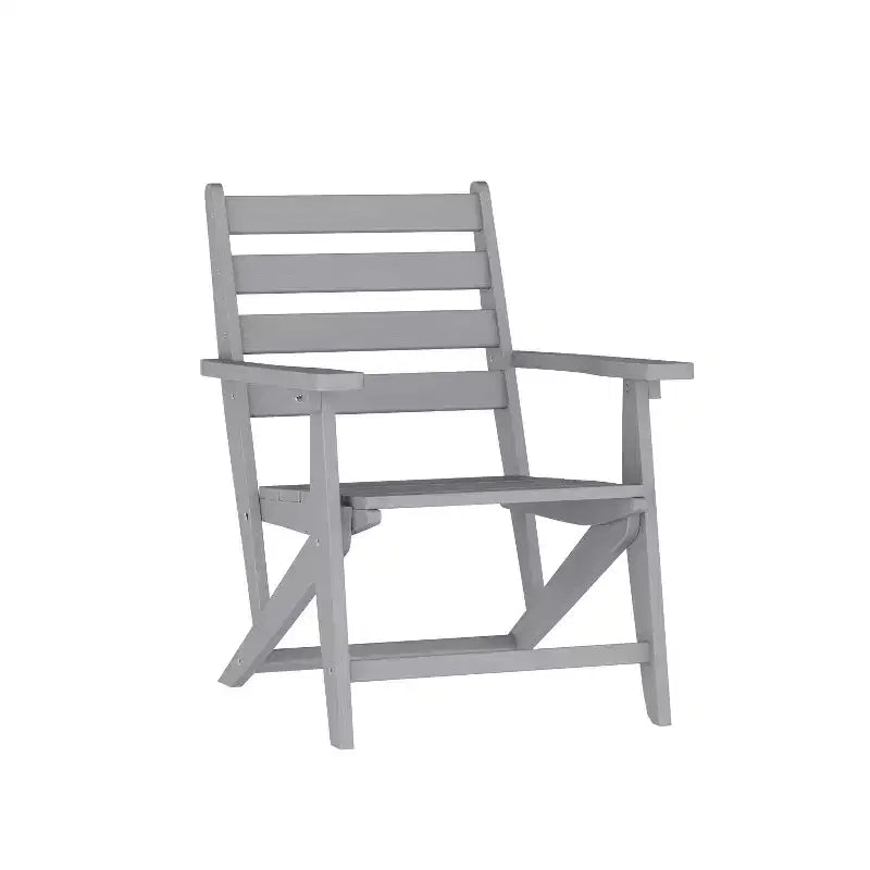 Flash Furniture Tolleson Commercial 7 Piece Adirondack Dining Set with 72 Rectangle Indoor/Outdoor Recycled HDPE Table and 6 Chairs with Cupholders