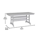 Flash Furniture Tolleson Commercial 7 Piece Adirondack Dining Set with 72 Rectangle Indoor/Outdoor Recycled HDPE Table and 6 Chairs with Cupholders