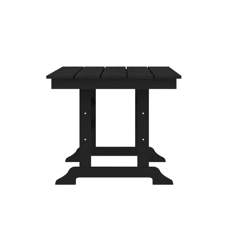 Flash Furniture Tolleson Commercial 7 Piece Adirondack Dining Set with 72 Rectangle Indoor/Outdoor Recycled HDPE Table and 6 Chairs with Cupholders