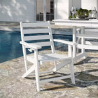 Flash Furniture Tolleson Commercial 7 Piece Adirondack Dining Set with 72 Rectangle Indoor/Outdoor Recycled HDPE Table and 6 Chairs with Cupholders