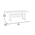 Flash Furniture Tolleson Commercial 7 Piece Adirondack Dining Set with 72 Rectangle Indoor/Outdoor Recycled HDPE Table and 6 Chairs with Cupholders