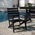 Flash Furniture Tolleson Commercial 7 Piece Adirondack Dining Set with 72 Rectangle Indoor/Outdoor Recycled HDPE Table and 6 Chairs with Cupholders