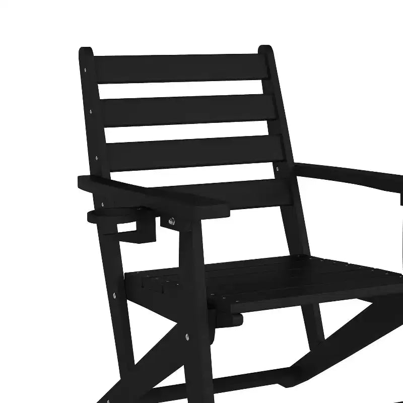 Merrick Lane Set 7 pz Adirondack Tavolo e Sedie con Portabicchieri Pieghevoli in HDPE Riciclato
