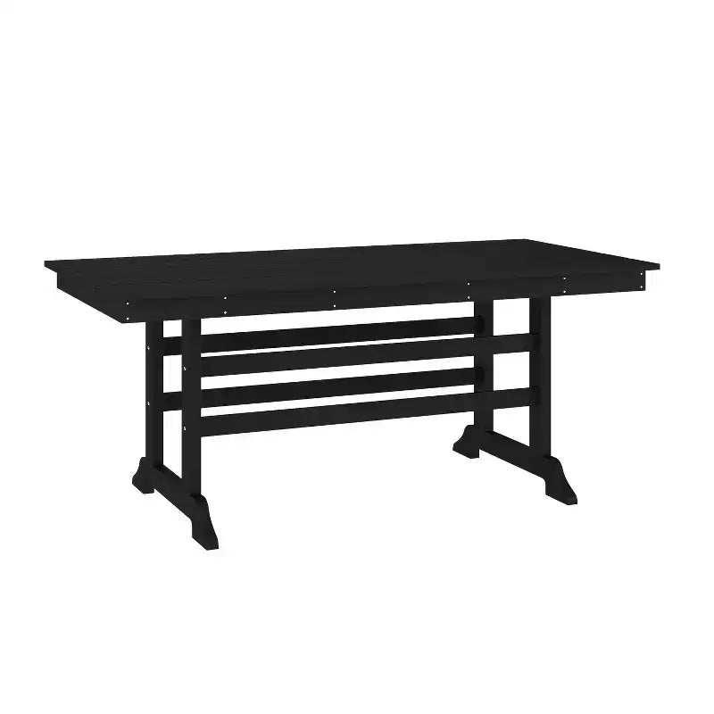 Merrick Lane Set 7 pz Adirondack Tavolo e Sedie con Portabicchieri Pieghevoli in HDPE Riciclato