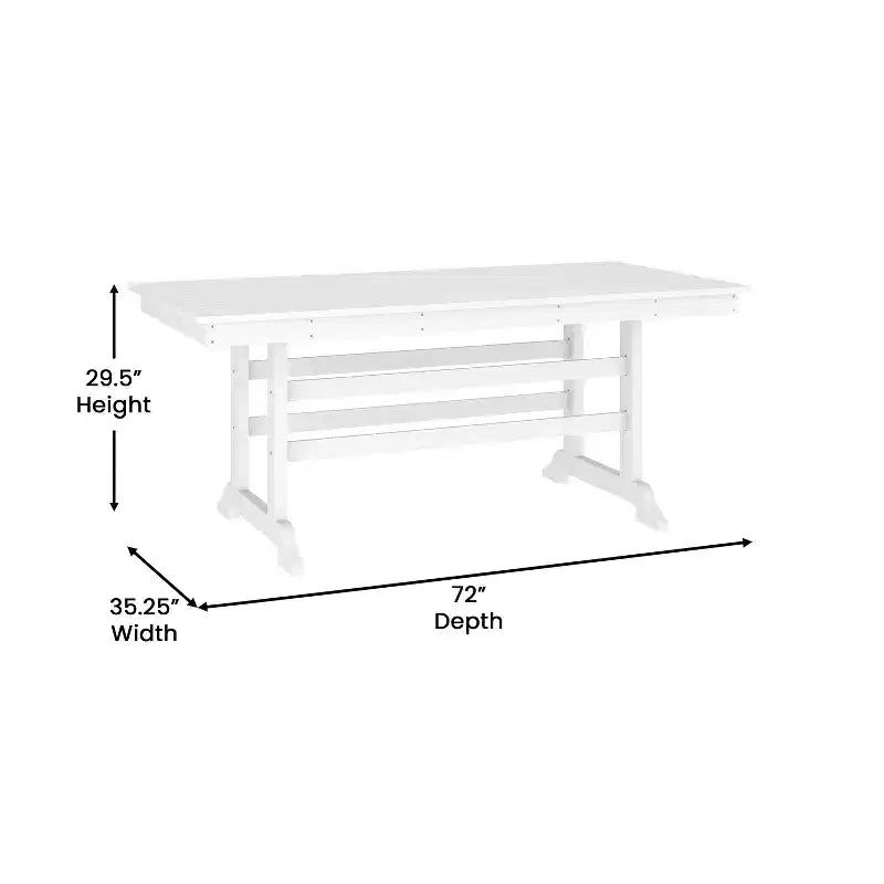 Merrick Lane Set 7 pz Adirondack Tavolo e Sedie con Portabicchieri Pieghevoli in HDPE Riciclato